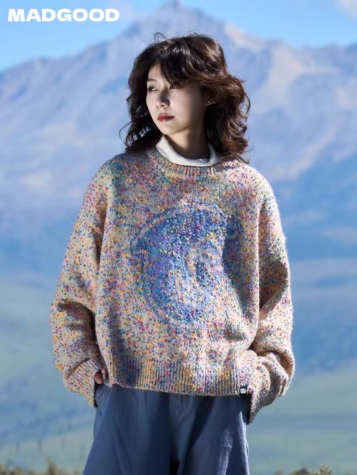 马得工地/MDGDMY244338/海豚提花彩点圆领毛衣 商品图2