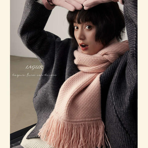 轻奢系列！超大高支365G！重工又带风！2024新款纯山羊绒毛须围巾加厚冬款！ 商品图3