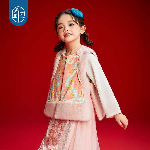 【董璇同款】年衣童装亲子款儿童马甲唐装冬款女童国风新中式马夹蛇来运转中式马甲 商品图1