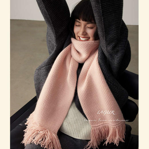 轻奢系列！超大高支365G！重工又带风！2024新款纯山羊绒毛须围巾加厚冬款！ 商品图2