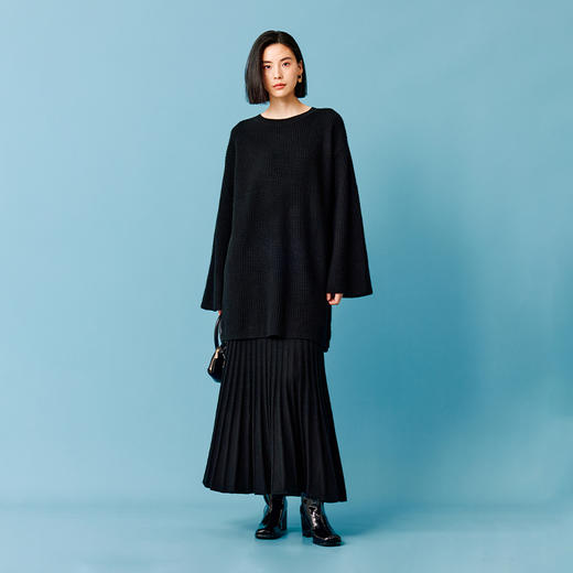 东黎 • 秀场同款 山羊绒女士秋冬百褶气质鱼尾裙 4114 商品图5