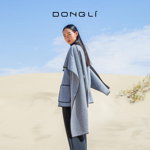 东黎 • 山羊绒女士秋冬新中式围巾系扣设计师款双面呢羊绒大衣 4145 商品图4