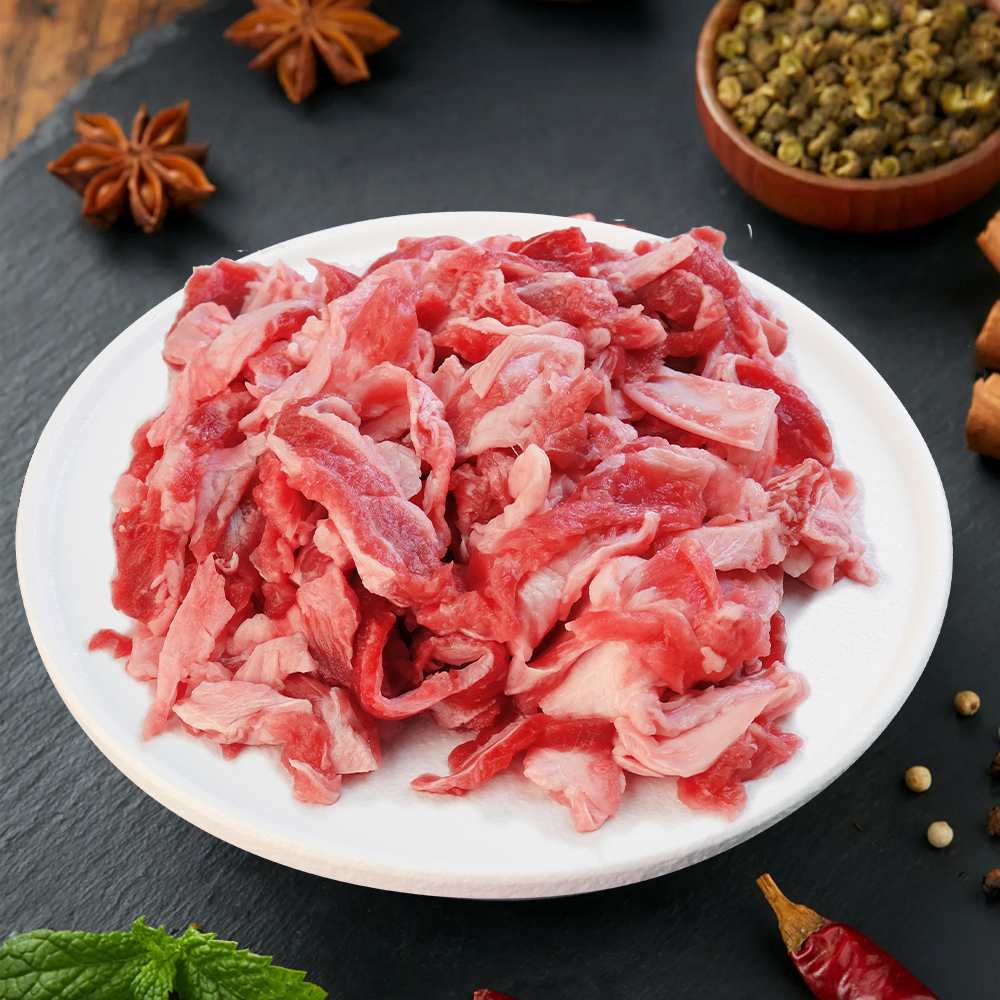 【雪山牛谷】新疆牛肉修骨肉300g*3袋牛筋带脆骨肉拆骨肉碎肉大小都有