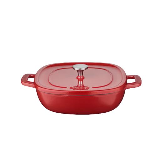 苏泊尔 SUPOR 铸铁珐琅锅26cm汤锅焖煮锅3.0L浆果红ET26JAF01-R 商品图0