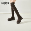 预售5天发|Safiya/索菲娅2024冬季小个子增高粗腿显瘦弹力厚底过膝长靴 SF44117259 商品缩略图7