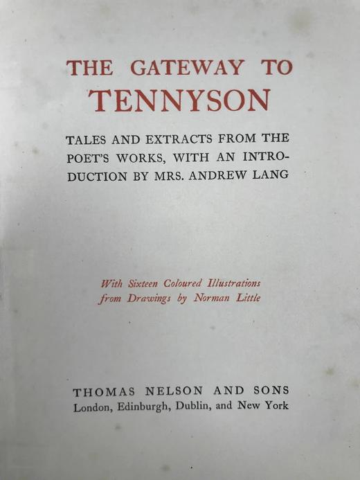 约20世纪早期 安德鲁·朗格夫人《走近丁尼生》 16幅彩色插图 漆布精装18开 商品图3