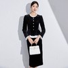 IWY/黑色丝绒职业套装女法式赫本风秋季新款时尚显瘦长袖套裙通勤工装1024CS010 商品缩略图3
