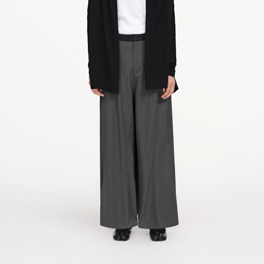 舒库长裤女冬季西装裤高腰宽松阔腿裤高级感拖地裤通勤休闲裤 商品图2