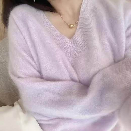【à perles】云朵般温柔 24新款V领山羊绒拉毛羊绒衫【现货】 商品图3