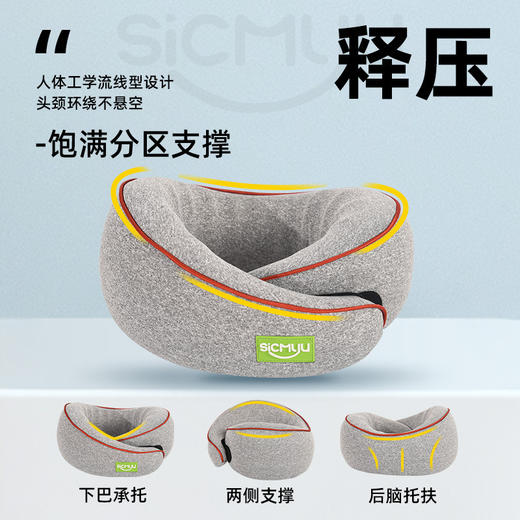 u型枕高铁睡觉神器火车围脖飞机护颈枕长途旅行不歪脖便携记忆棉 商品图1