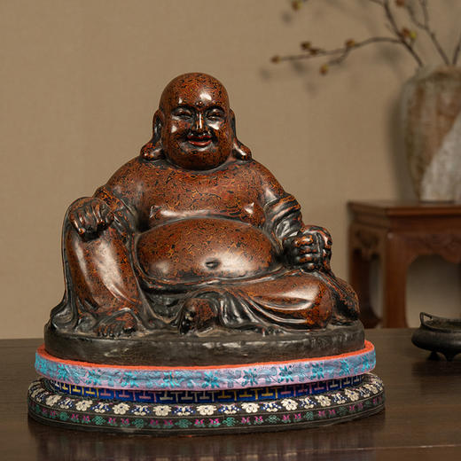 清 犀皮漆弥勒佛像 商品图0