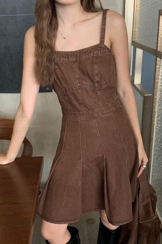 WHO KNOWS 棕红色吊带连衣裙外套套装 19345 商品图3