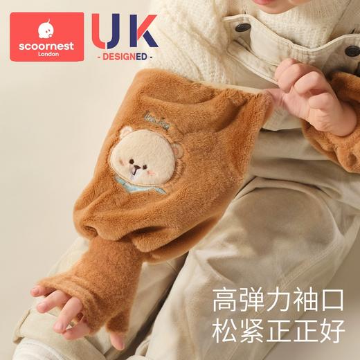 科巢儿童袖套女秋冬新款套袖男孩宝宝学生暖手防脏护袖手套袖套二合一 商品图3