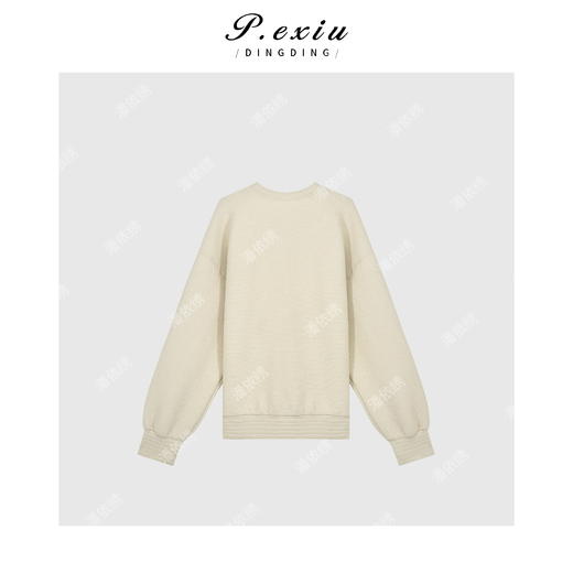 04-6潘依绣丁丁宠粉【轻松卫衣】亚麻肌理感松弛百搭套头长袖卫衣 7025T 商品图2