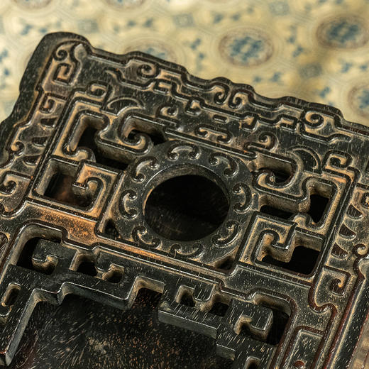 清 紫檀木雕云雷纹砚 商品图2