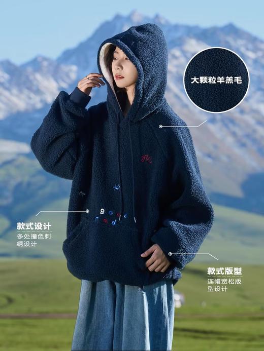 马得工地/MDGDWY244414/圣诞款散点绣花带帽卫衣 商品图2