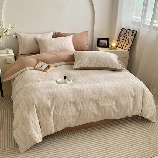 顶柔纯棉磨毛款提花三/四件套套|五星酒店品质，母婴级A类面料 商品图1