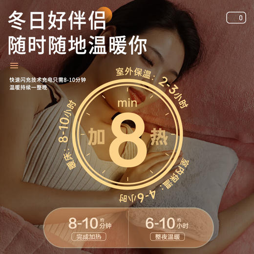 赛亿  暖手宝   电热暖手宝-NS503-C 灰色单面长绒光袋款 商品图2