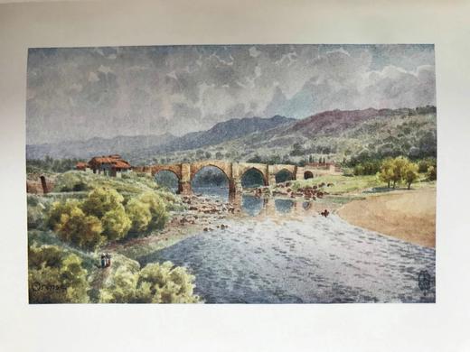 1906年 西班牙北部风物志 75幅彩色插图 漆布精装大32开 商品图9