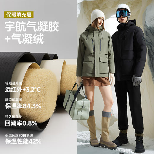 素湃SUPIELD宇航6.0星壳中长款保暖外套冬气凝胶气凝绒双重抗寒服 AG7484 商品图2