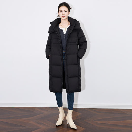 90白鸭绒加厚简约时尚长款连帽羽绒服WLZD-2432509 商品图3