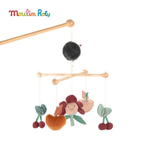 Moulin Roty 音乐床铃
 床挂 适合年龄0岁+ 树林里的苹果系列 100%纯棉制 法国品牌 675056