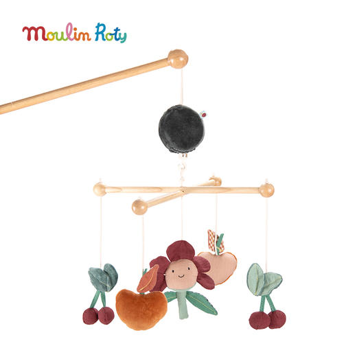 Moulin Roty 音乐床铃
 床挂 适合年龄0岁+ 树林里的苹果系列 100%纯棉制 法国品牌 675056 商品图0