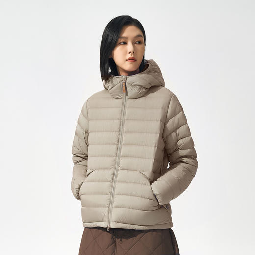 北极狐 女士轻量白鹅绒夹克 2024新款防风保暖连帽羽绒服09242222 商品图2