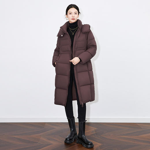 90白鸭绒加厚简约时尚长款连帽羽绒服WLZD-2432509 商品图2