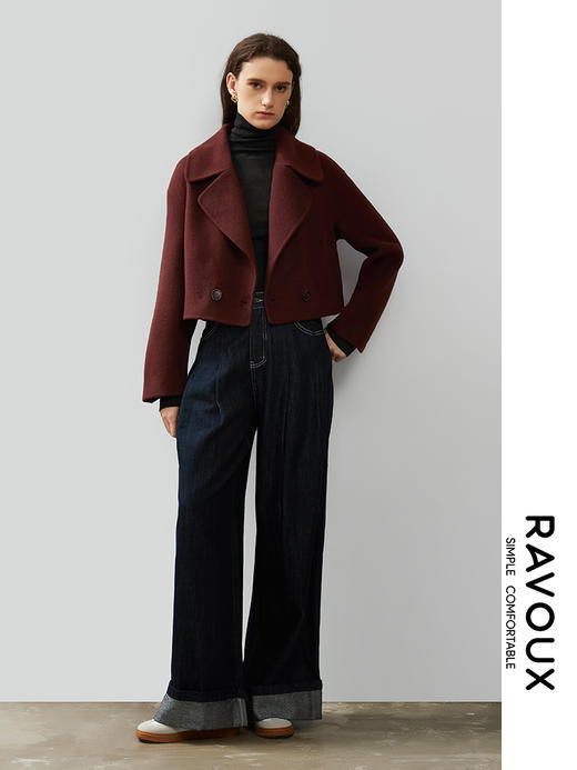 264269905大翻领单排扣短外套 商品图3