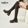 预售5天发|Safiya/索菲娅2024冬季小个子增高粗腿显瘦弹力厚底过膝长靴 SF44117259 商品缩略图6