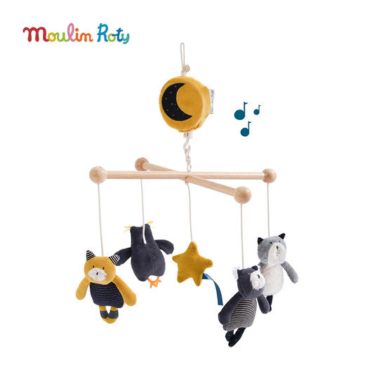 Moulin Roty 音乐床铃
 床挂 适合年龄0岁+ 树林里的苹果系列 100%纯棉制 法国品牌 675056 商品图7