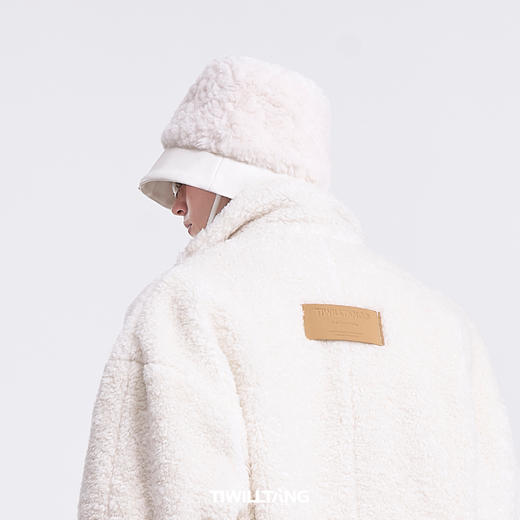 启世录TIWILLTANG“叠境玳潋”毛绒拼皮水桶帽 商品图1