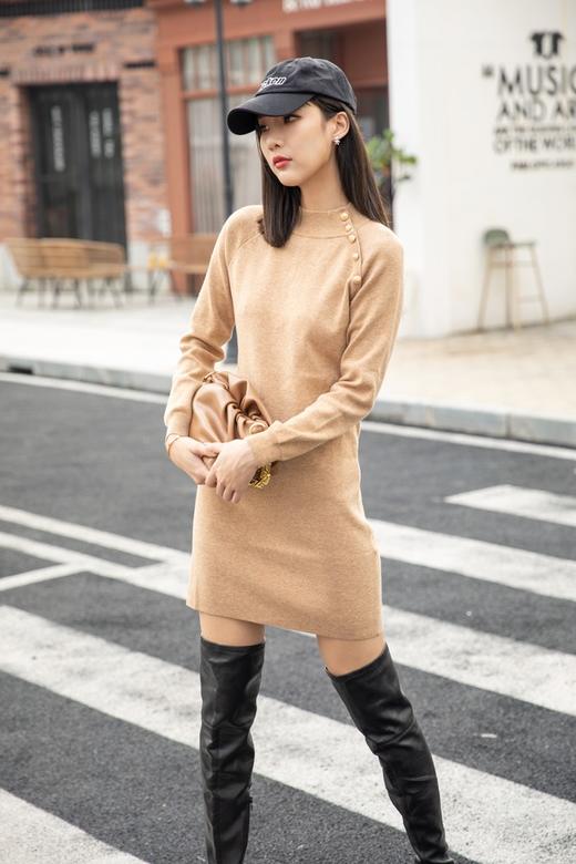 amadella 高领收腰包臀针织连衣裙 14692 商品图0