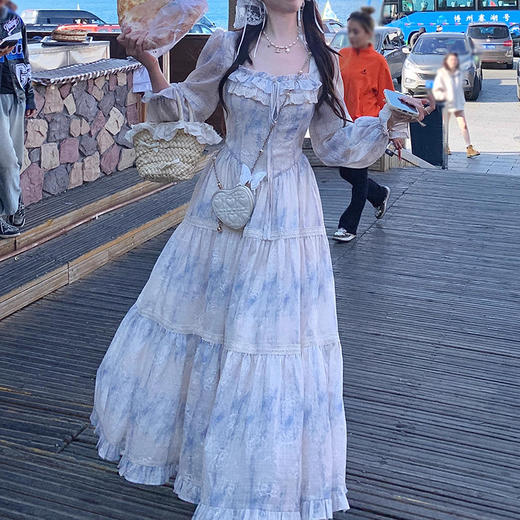 裁缝学苑AS371法式方领复古长袖蛋糕裙连衣裙纸样女装大摆长裙样板 商品图5