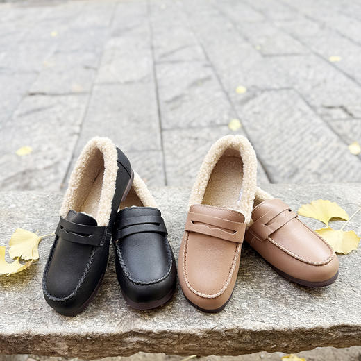 内联升女鞋女式牛皮矮跟休闲棉鞋4290C 商品图4