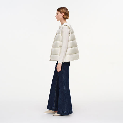 舒库鹅绒马甲女年冬新款拼皮羽绒服简约外套轻便 商品图4