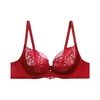 爱慕婚礼之夜内衣女3/4薄杯性感蕾丝红色大胸显小文胸 商品缩略图2