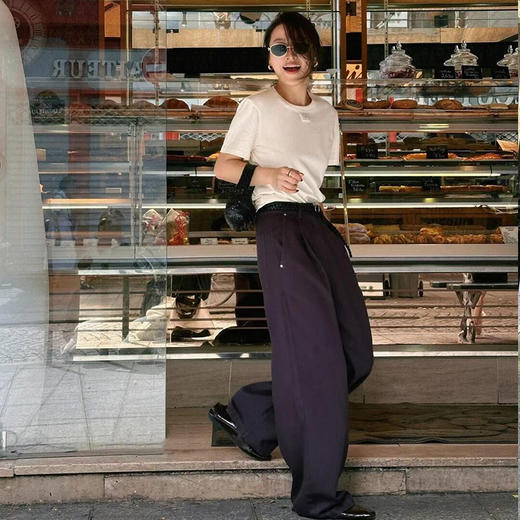 【顺丰包邮】43533 洛诗琳秋冬复古风编织腰带阔腿直筒牛仔裤女090 商品图3