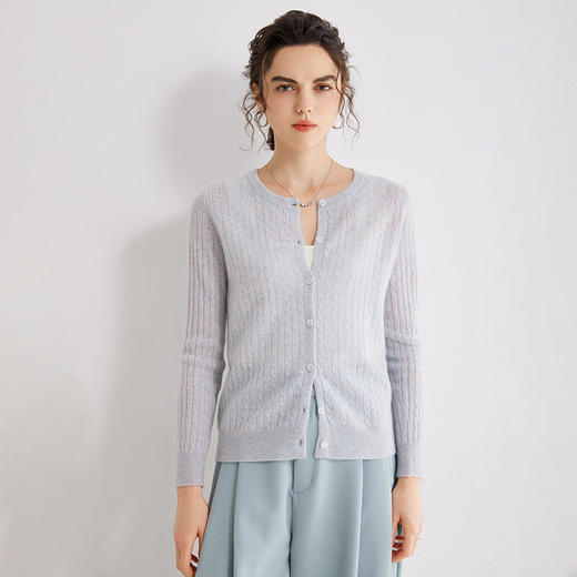 Avann阿曼衣金丝扭花羊绒开衫MY003 商品图3