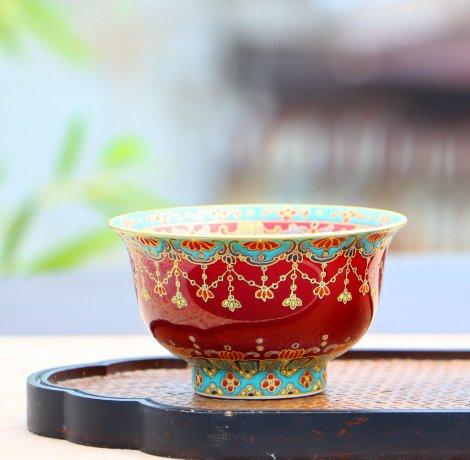 郎窑红敦煌压手杯 商品图1