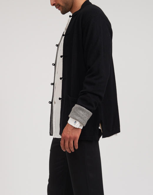 盛唐牡丹 |新中式男士针织羊绒衫（浅灰色） 商品图4