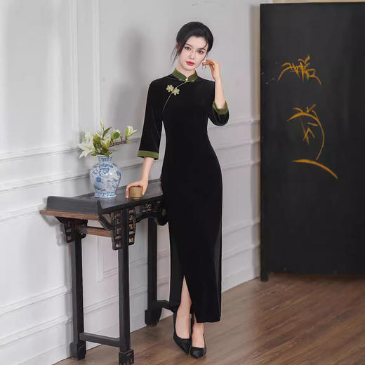 丝绒单层旗袍TM7908 商品图2