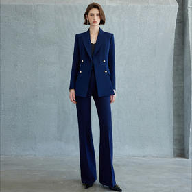 IWY/藏青色西装套装高级感公务员面试正装酒店经理职业装总裁西服CP2085