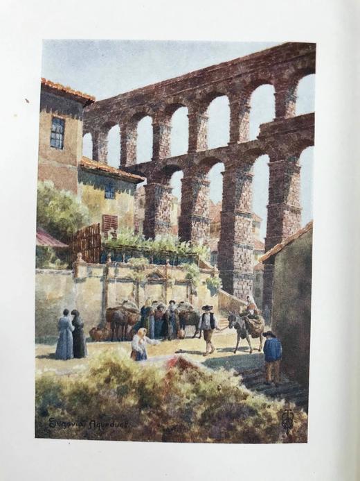 1906年 西班牙北部风物志 75幅彩色插图 漆布精装大32开 商品图5