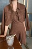 WHO KNOWS 棕红色吊带连衣裙外套套装 19345 商品缩略图1