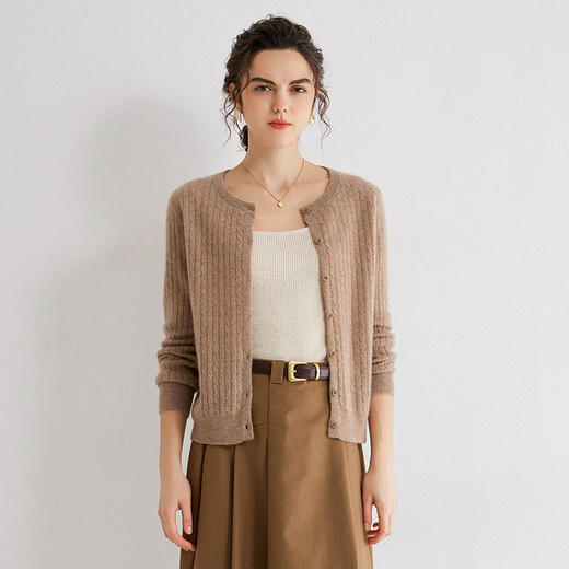 Avann阿曼衣金丝扭花羊绒开衫MY003 商品图4