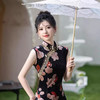 时尚长款丝绒无袖，单层花边旗袍TM7925 商品缩略图1