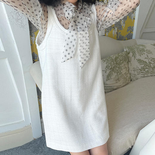 【顺丰包邮】41815 洛诗琳高级感叠穿小香风羊毛粗花呢直筒背心裙95026 商品图0