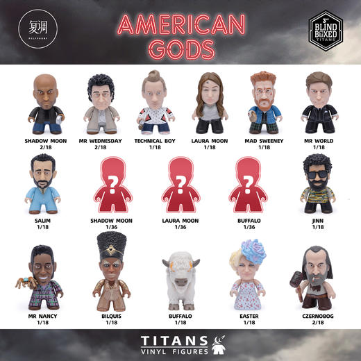 现货 Titans 美国众神 American Gods 盲盒 商品图0